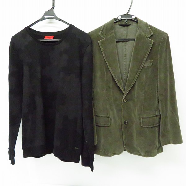 実際に弊社で買取させて頂いた【JPタグ】HUGO BOSS/ヒューゴボス 2Bテーラードジャケット/長袖カットソー 44/XL 2点セット