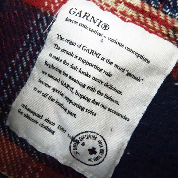 実際に弊社で買取させて頂いたGARNI/ガルニ チェックワークシャツ GW14003/Mの画像 2枚目