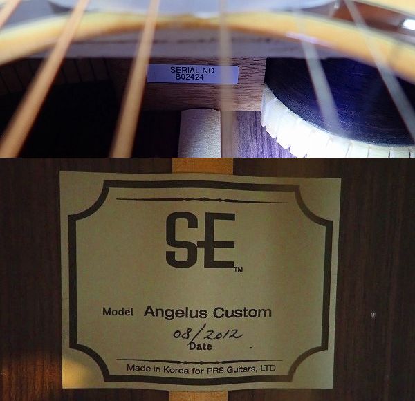 実際に弊社で買取させて頂いた★【美品】PAUL REED SMITH/PRS SE Angelus custom エレアコ/アコースティックギター ハードケース付きの画像 4枚目