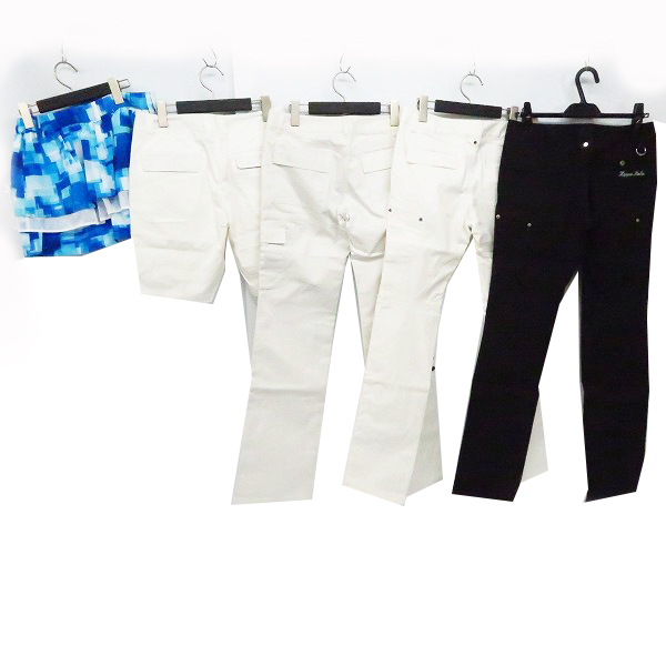 実際に弊社で買取させて頂いた【未使用】Kappa/カッパ  レディース ゴルフウエア ミニスカート/ストライプパンツ等 サイズ9 ボトムス 5点セットの画像 1枚目