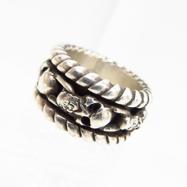 実際に弊社で買取させて頂いたLeathers and Treasures/レザーズ アンド トレジャーズ リボルビングスカル 22.5-23.5号