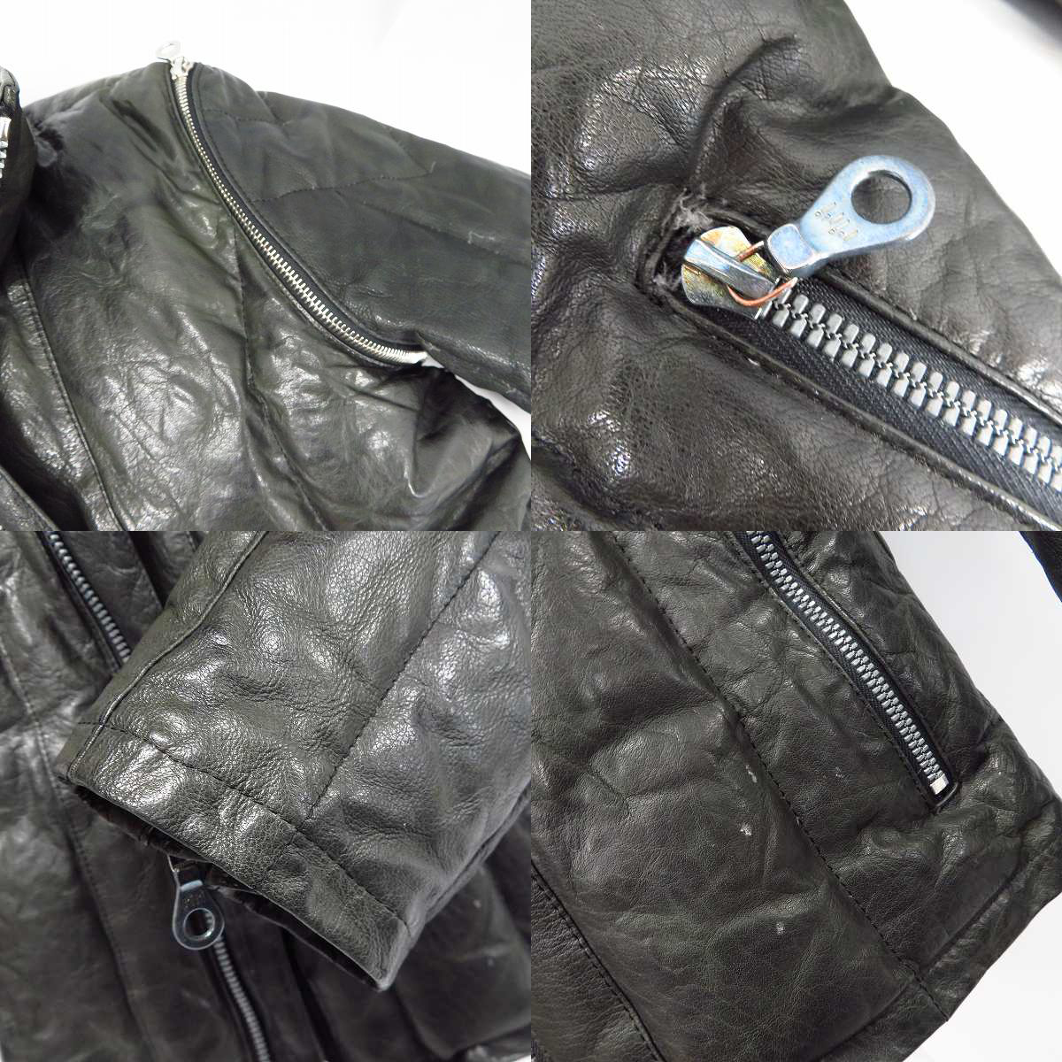 実際に弊社で買取させて頂いたBACKLASH/バックラッシュ バッファローレザー ダウン ジャケット 1153-02/Sの画像 7枚目
