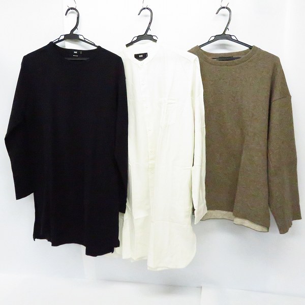 実際に弊社で買取させて頂いたHARE/ハレ ウールスウェットトレーナー ノーカラーロングシャツ カットソー M/3点セット