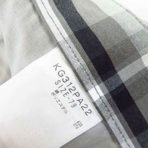 実際に弊社で買取させて頂いた【未使用】kappa/カッパ ゴルフ グレー系チェック柄ロングパンツ KG312PA22/79の画像 4枚目