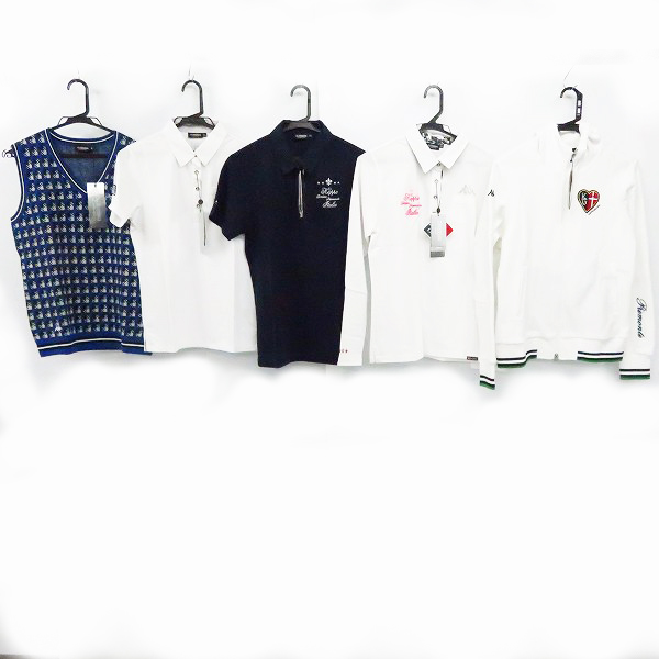実際に弊社で買取させて頂いた【未使用】Kappa/カッパ  レディース ゴルフウエア ブルゾン/半袖/長袖 ポロシャツ/Vネックベスト等 L/LL 5点セット