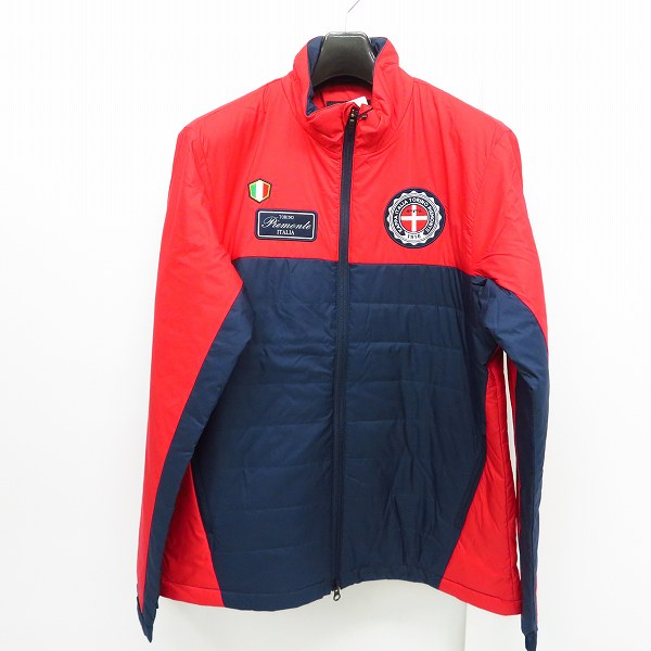実際に弊社で買取させて頂いた【未使用】Kappa/カッパ ワッペン付き中綿ブルゾン ゴルフウェア レッド×ネイビー KG6520T43/L