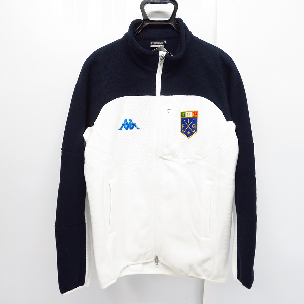 実際に弊社で買取させて頂いた【未使用】Kappa/カッパ ジップアップストレッチフリースジャケット ゴルフウェア ホワイト×ネイビー KG652KT53/M