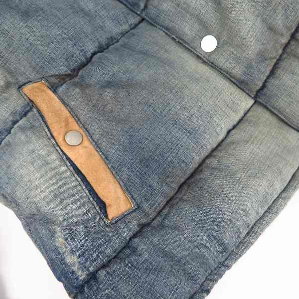 実際に弊社で買取させて頂いたBACKLASH/バックラッシュ デニム8オンス ジャパンカーフスエード ベビーメリノ ダウンジャケット 1393-02/Mの画像 5枚目