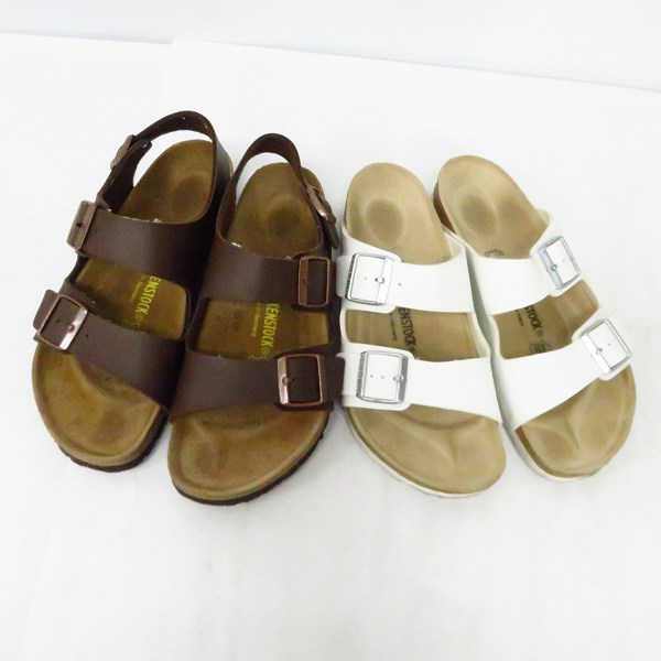 実際に弊社で買取させて頂いたBIRKENSTOCK/ビルケンシュトック Arizona/MILANO レザーサンダル/41 2点セット