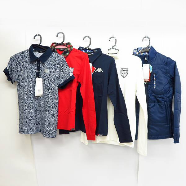 実際に弊社で買取させて頂いた【未使用】Kappa/カッパ  レディース ゴルフウエア 2WAY ジャケット/ポロシャツ/ハイネックシャツ/M 5点セット