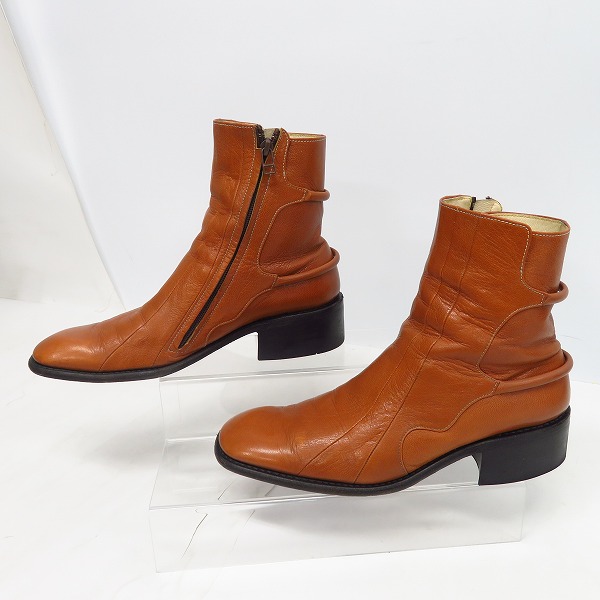 実際に弊社で買取させて頂いたalfredoBANNISTER/アルフレッドバニスター レザー サイドジップ ブーツ ブラウン/42の画像 3枚目