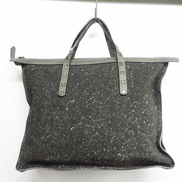 実際に弊社で買取させて頂いたJIMMY CHOO/ジミーチュウ GABLE レザー スタッズ付きハンドル トート/ハンドバッグの画像 1枚目