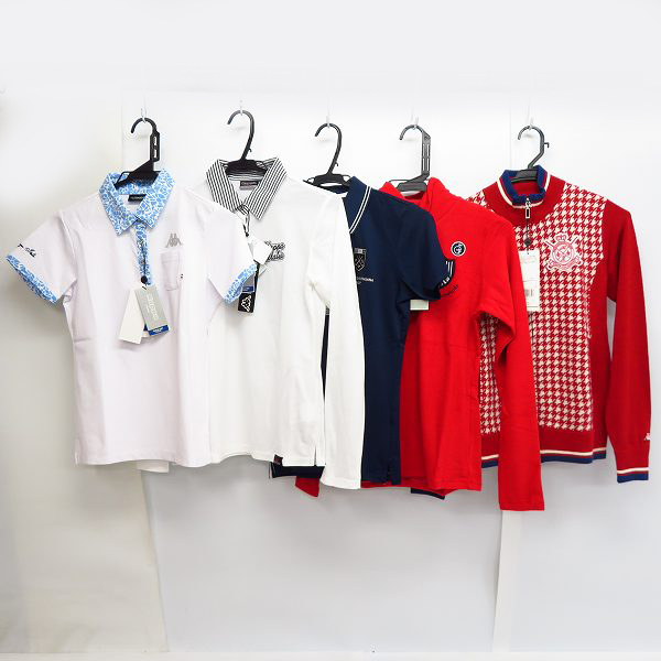 実際に弊社で買取させて頂いた【未使用】Kappa/カッパ  レディース ゴルフウエア ポロシャツ/ハイネックシャツ/ニットジャケット等/M 5点セット