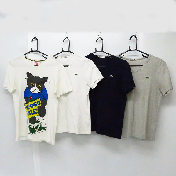 実際に弊社で買取させて頂いたLACOSTE/ラコステ ワンポイント/猫プリントTシャツ/カットソー 2/3 4点セット