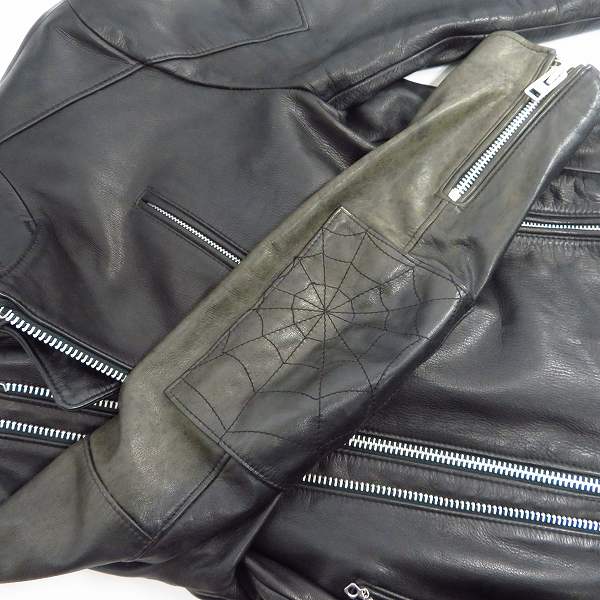 実際に弊社で買取させて頂いたdrestrip/ドレストリップ カウレザー ノーカラー ライダースジャケット 1の画像 5枚目