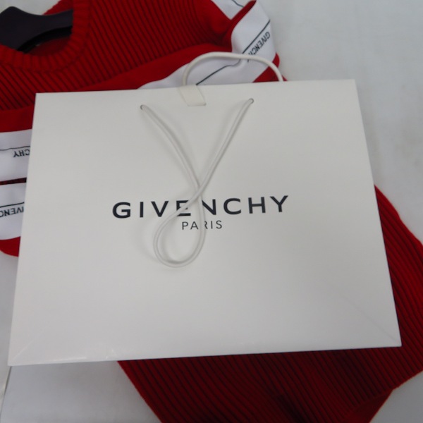 実際に弊社で買取させて頂いた【JPタグ】GIVENCHY/ジバンシィ 2020SS 袖ロゴ/ライン バンドヘビークルーネックセーター レッド/赤 BM90C04Y51/S の画像 7枚目