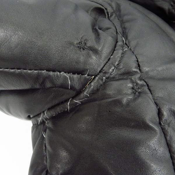 実際に弊社で買取させて頂いたBACKLASH/バックラッシュ カンガルーレザー キルティング ホワイトグース ダウンジャケット ブラック 1363-02/Sの画像 6枚目