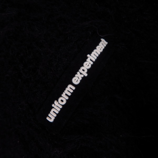 実際に弊社で買取させて頂いたuniform experiment/ユニフォームエクスペリメント モヘヤニットカーディガン ブラック UE-145097/1の画像 4枚目