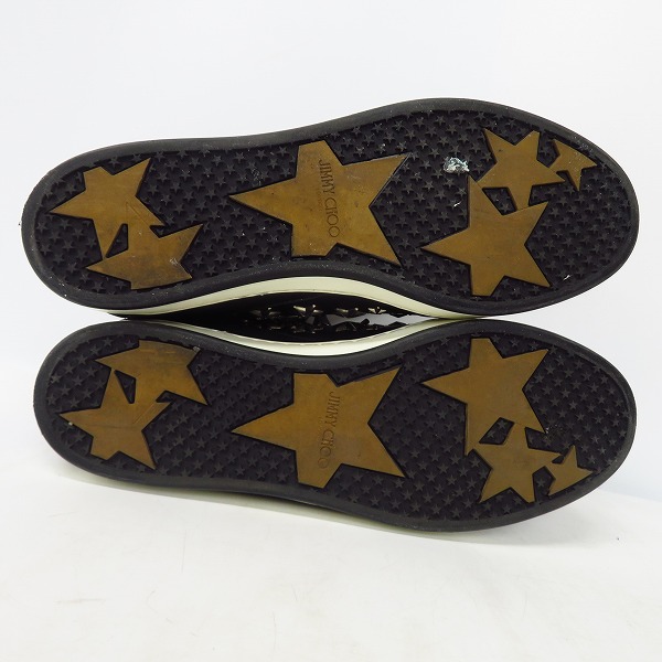 実際に弊社で買取させて頂いたJIMMY CHOO/ジミーチュウ スタースタッズ ハイカット レザー スニーカー/38の画像 2枚目