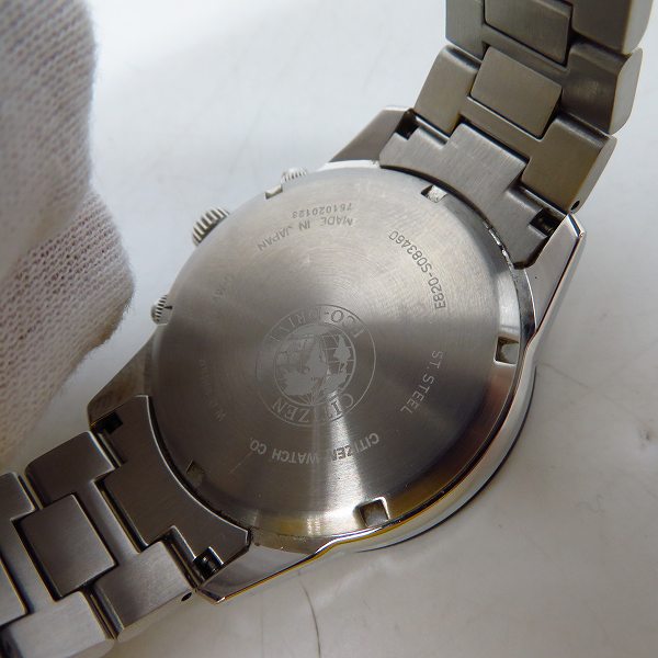実際に弊社で買取させて頂いたCITIZEN/シチズン ECO DRIVE/エコドライブ クロノグラフ E820-S083460の画像 3枚目