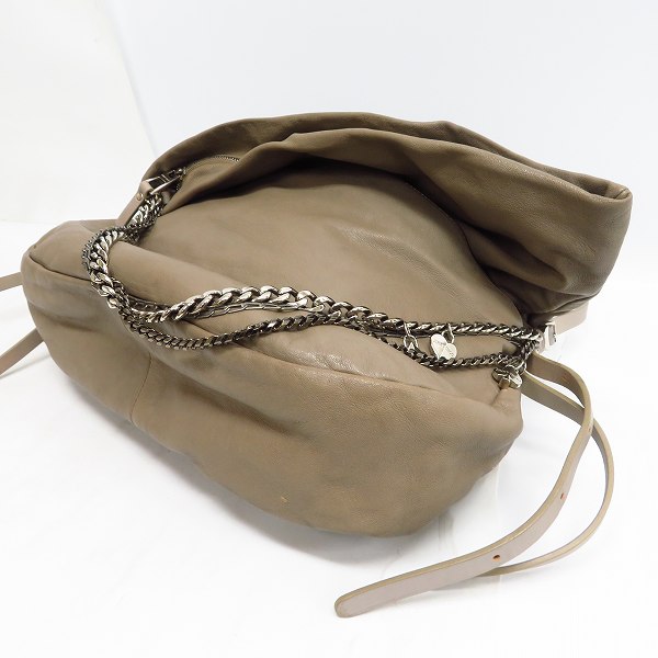 実際に弊社で買取させて頂いたJIMMY CHOO/ジミーチュウ BIKER/バイカー レザー チェーン ショルダーバッグの画像 2枚目