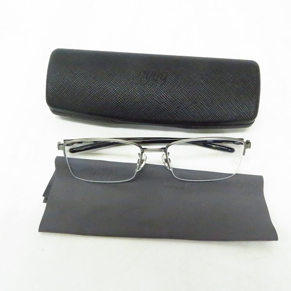 実際に弊社で買取させて頂いた999.9/フォーナインズ スクエア型 ハーフリム メガネフレーム/度入り S-850Tの画像 7枚目