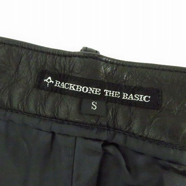 実際に弊社で買取させて頂いたBACK BONE/バックボーン COW HIDE/牛革/レザー パンツ/ブラック BB10SS-LP40/Sの画像 3枚目