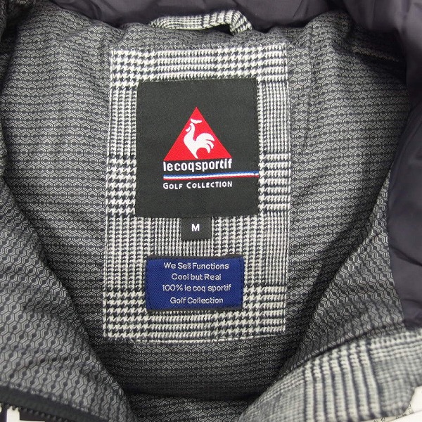 実際に弊社で買取させて頂いた【未使用】Le coq sportif/ルコック 切替フルジップダウンベスト 千鳥格子 ゴルフウェア QG6683/Mの画像 2枚目