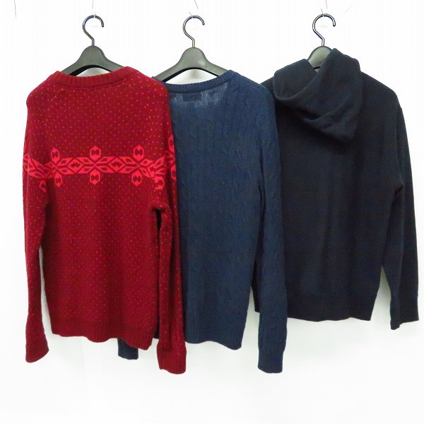 実際に弊社で買取させて頂いたLACOSTE/ラコステ ワンポイントウールケーブルニット/総柄ニット/ジップアップパーカー/3/3点セットの画像 1枚目