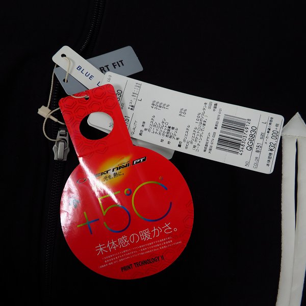 実際に弊社で買取させて頂いた【未使用】Le coq sportif/ルコック 袖切替 ヒートナビ 中綿ブルゾン/ジャケット ゴルフウェア 黒白 QG6830/Lの画像 5枚目