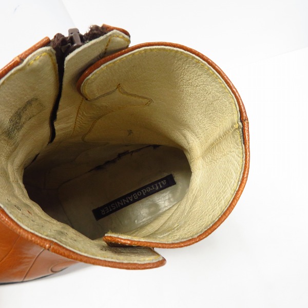 実際に弊社で買取させて頂いたalfredoBANNISTER/アルフレッドバニスター レザー サイドジップ ブーツ ブラウン/42の画像 4枚目