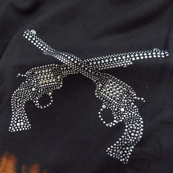 実際に弊社で買取させて頂いた【未使用】roarguns/ロアーガンズ K's別注 スタッズ/スワロ クロスガン ブリーチ加工フーディ 18FGB-17KS/2の画像 5枚目