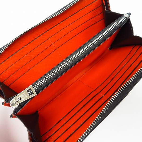 実際に弊社で買取させて頂いたMARNI/マルニ バイカラー 長財布 ロングジップウォレット/ソフトベージュ マザリンブルー アラベスクの画像 3枚目