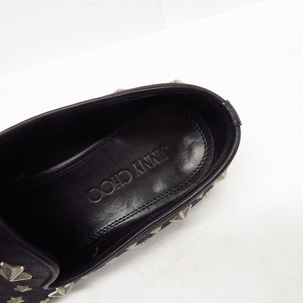 実際に弊社で買取させて頂いたJIMMY CHOO/ジミーチュウ スタースタッズ スリッポン/シューズ ブラック/41.5の画像 4枚目