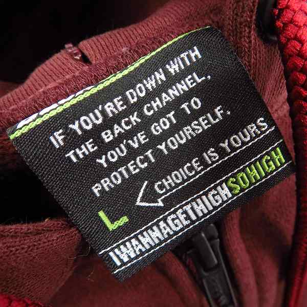 実際に弊社で買取させて頂いたBackChannel/バックチャンネル ジップアップパーカー エンジ/Lの画像 3枚目