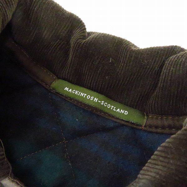 実際に弊社で買取させて頂いたMACKINTOSH SCOTLAND/マッキントッシュスコットランド 襟コーデュロイ キルティング ジャケット 茶/40の画像 2枚目