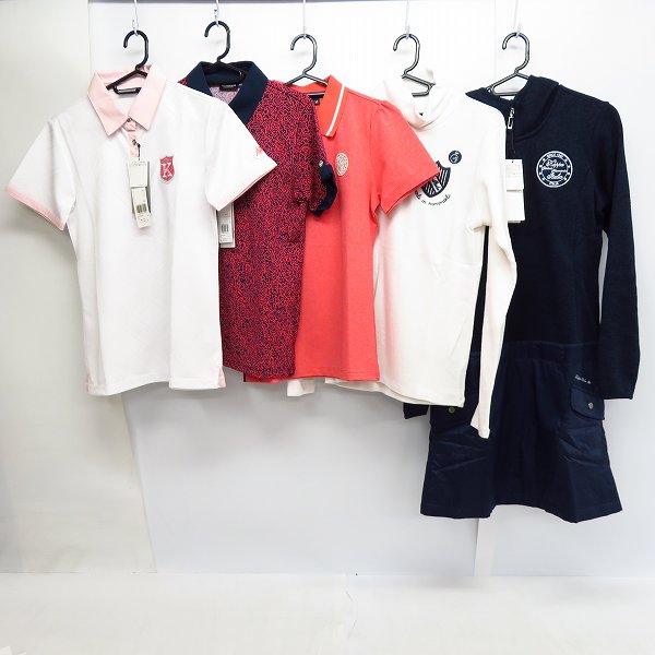 実際に弊社で買取させて頂いた【未使用】Kappa/カッパ  レディース ゴルフウエア ワンピース/ハイネックシャツ/ポロシャツ等/M 5点セット