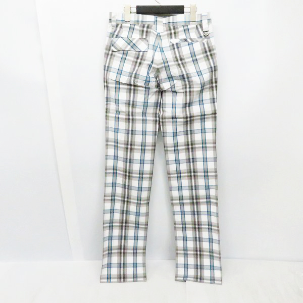 実際に弊社で買取させて頂いた【未使用】kappa/カッパ ゴルフ 白灰青系チェック柄ロングパンツ KG312PA22/76の画像 1枚目