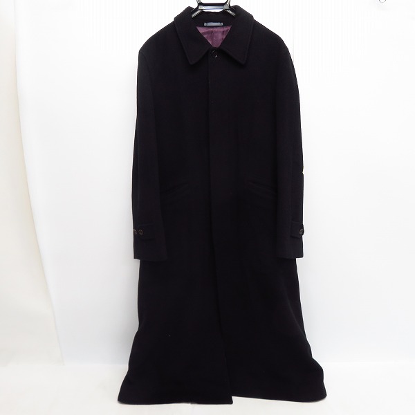 Paul Smith ポールスミス ベロア ロングコート ブラック 美品 90s Paul Smith/ポールスミス アンゴラ混 ロングコート ネイビー PS-3011 L