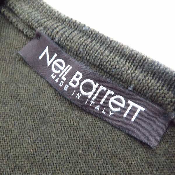 実際に弊社で買取させて頂いたNeil Barrett/ニールバレット ニット 袖切替 カーキ/Sの画像 2枚目