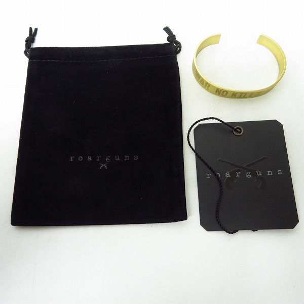 実際に弊社で買取させて頂いたroarguns/ロアーガンズ NO WAR NO KILLS NO GUNS BANGLE バングル ゴールド 18FGQ-25の画像 6枚目
