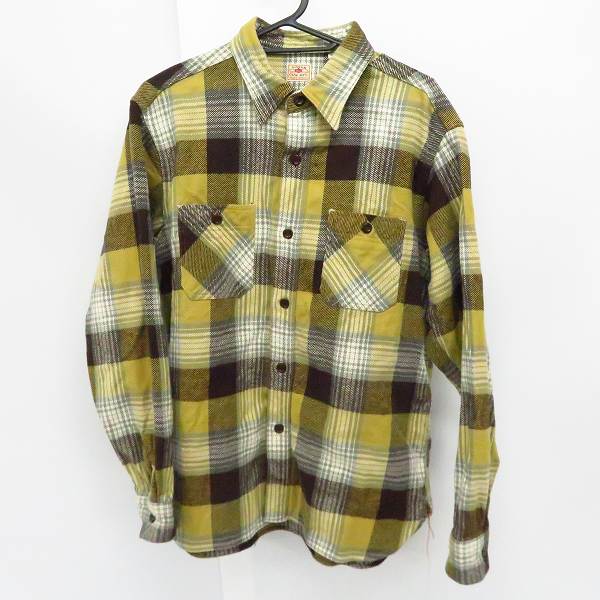 実際に弊社で買取させて頂いたSUGAR CANE/シュガーケーン チェック柄 コットン長袖 ネルシャツ SC27705/M
