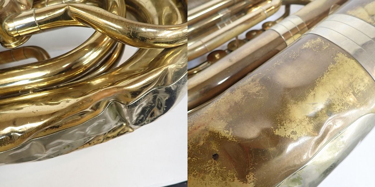 実際に弊社で買取させて頂いた★【型番不明/ジャンク】Lignatone/リグナトーン チューバ 管楽器 ケース付きの画像 6枚目