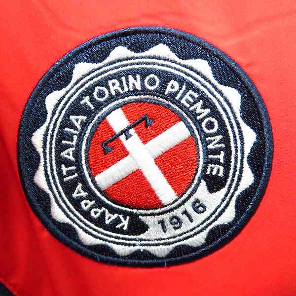 実際に弊社で買取させて頂いた【未使用】Kappa/カッパ ワッペン付き中綿ブルゾン ゴルフウェア レッド×ネイビー KG6520T43/Sの画像 3枚目