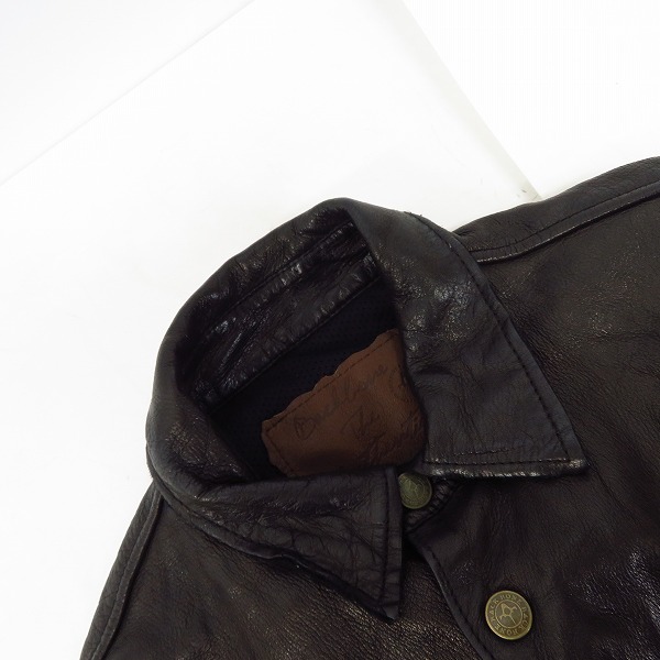 実際に弊社で買取させて頂いたBACK BONE/バックボーン 鹿革/ディアスキン レザーシャツ/長袖 ブラック BB10SS-LS20B/Mの画像 4枚目