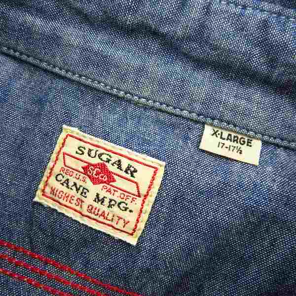 実際に弊社で買取させて頂いたSUGAR CANE/シュガーケーン CHAMBRAY WORK SHIRT シャンブレー ワークシャツ SC27716/XLの画像 2枚目