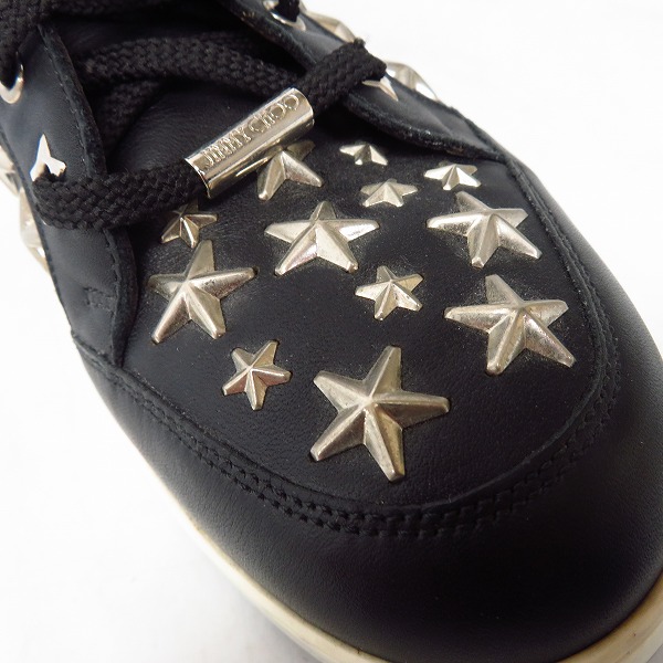 実際に弊社で買取させて頂いたJIMMY CHOO/ジミーチュウ スタースタッズ ハイカット レザー スニーカー/38の画像 7枚目