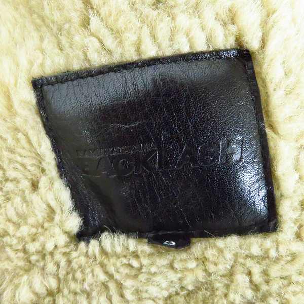 実際に弊社で買取させて頂いたBACKLASH/バックラッシュ スペインムートン B-3タイプ レザージャケット  1156-01/3の画像 2枚目