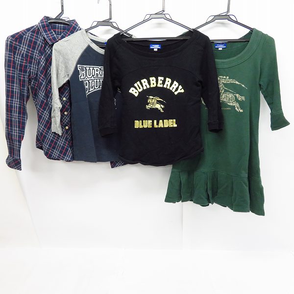 実際に弊社で買取させて頂いたBURBERRY LONDON/バーバリーロンドン チェックシャツ/ワンピース/カットソー等/4点セット