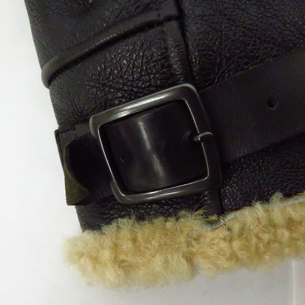 実際に弊社で買取させて頂いたBACKLASH/バックラッシュ スペインムートン B-3タイプ レザージャケット  1156-01/3の画像 7枚目